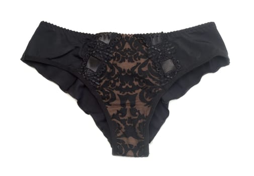 Black sexy panties. Isolate on white.