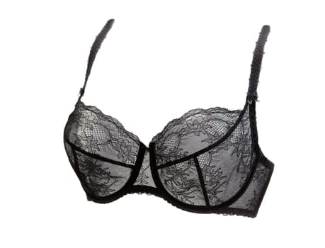 Black bra in volume. Isolate on white.