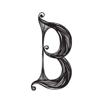 Decorative hand-painted letter in ancient style