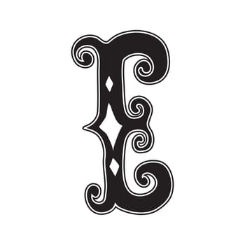 Decorative hand-painted letter in ancient style