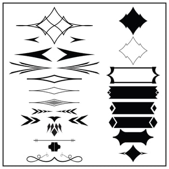 Set of elements for vintage style of design