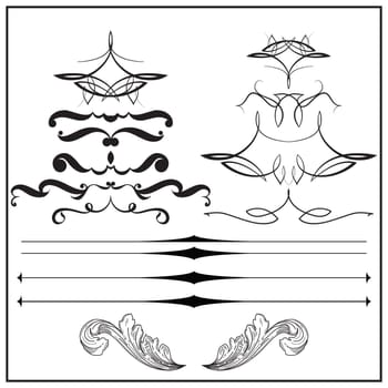 Set of elements for vintage style of design