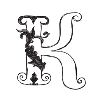 Decorative hand-painted letter in ancient style
