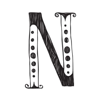 Decorative hand-painted letter in ancient style