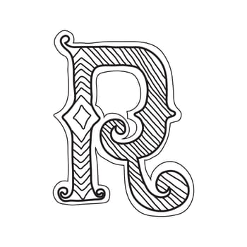 Decorative hand-painted letter in ancient style