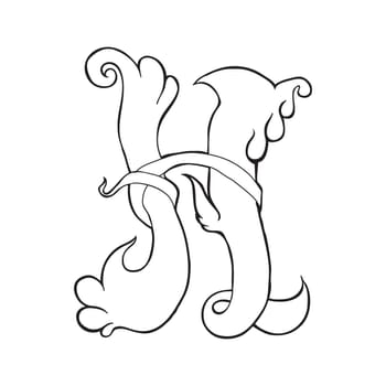 Decorative hand-painted letter in ancient style
