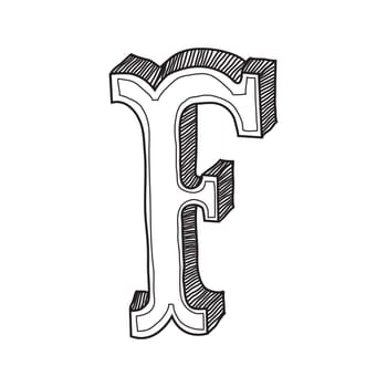 Decorative hand-painted letter in ancient style