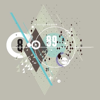 modern futuristic composition of simple geometric shapes