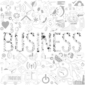 A large set of business graphics elements for design of: web sites, presentations, articles, reports and social media. Isolated on white background.