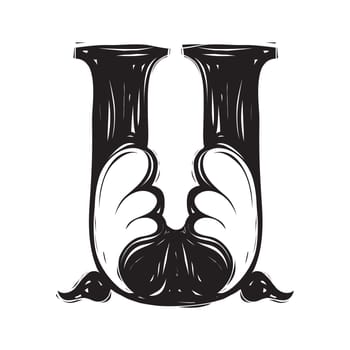Decorative hand-painted letter in ancient style