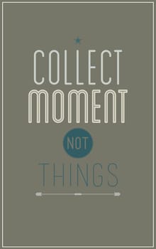 Vintage motivational poster in restrained colors on gray background
