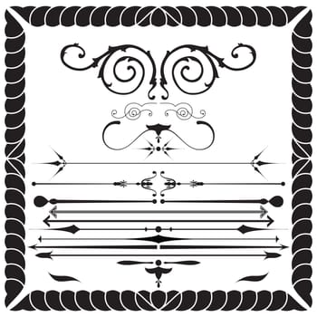 Set of elements for vintage style of design