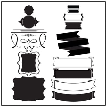 Set of elements for vintage style of design