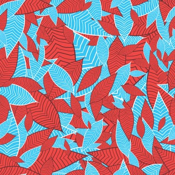 seamless pattern of randomly scattered leaves ..