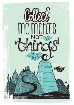 Bright, colorful poster with a positive illustration