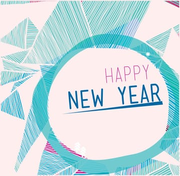 Happy new year on color abstract background