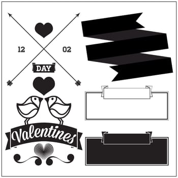 Set element for design. Valentine's day celebration.