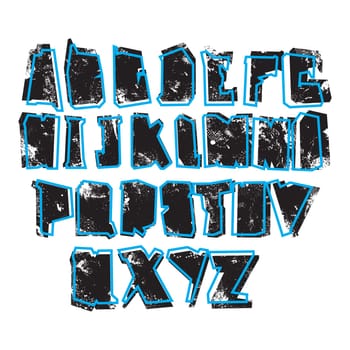 Font in Alphabet A to Z on white background