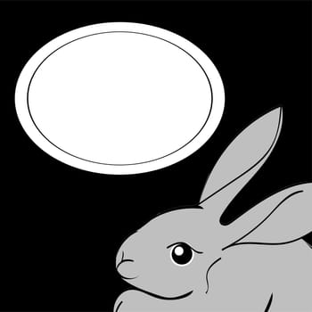 Easter Rabbit animal frame text. Vector illustrator Easter Bunny.