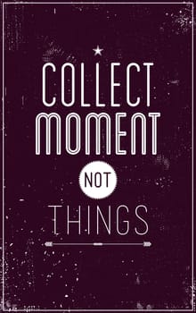Vintage motivational poster on dark cherry background