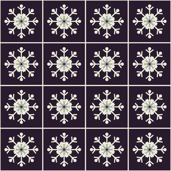 Christmas snowflakes seamless background. New year pattern vector illustration.