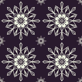 Christmas snowflakes seamless background. New year pattern vector illustration.