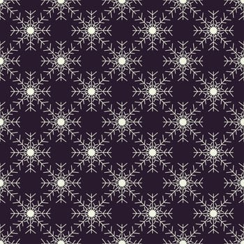 Christmas snowflakes seamless background. New year pattern vector illustration.