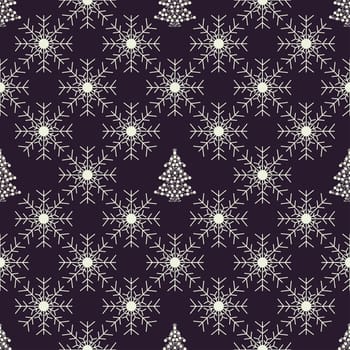 Christmas snowflakes seamless background. New year pattern vector illustration.