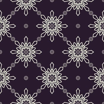 Christmas snowflakes seamless background. New year pattern vector illustration.
