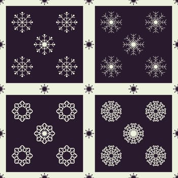 Christmas snowflakes seamless background. New year pattern vector illustration.