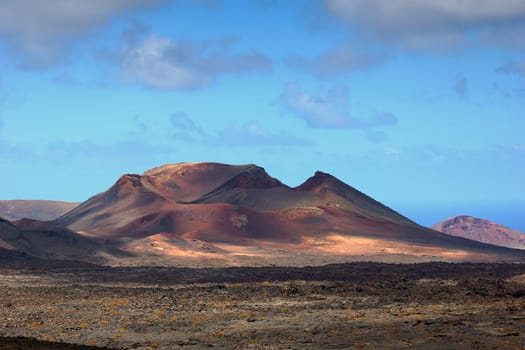 Play of colours in the Fire Mountains on Lanzarote