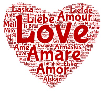 A word cloud with Love in all the European Union Languages