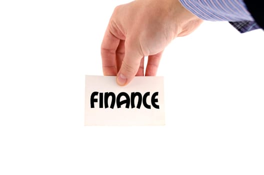 Finance text concept isolated over white background