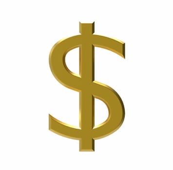 Symbol of US dollar, US currency, 3D rendering