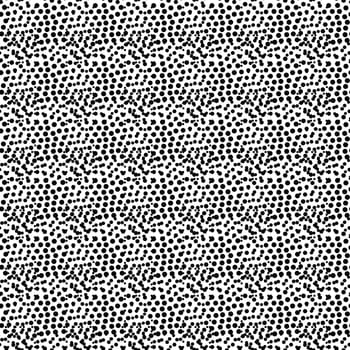 Vector geometric seamless pattern. Repeating abstract chaotic dotted gradation in black and white. Modern halftone design, pointillism, illusion