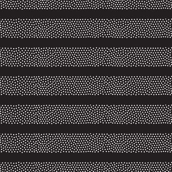 Vector geometric seamless pattern. Repeating abstract horizontal dot lines gradation in black and white. Modern halftone striped design, pointillism