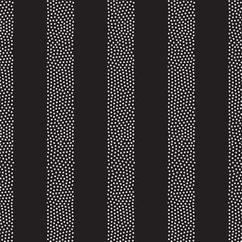 Vector geometric seamless pattern. Repeating abstract dots vertical lines gradation in black and white. Modern halftone circle design, pointillism