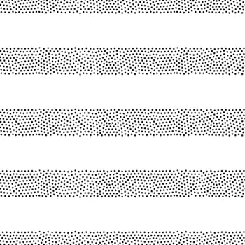 Vector geometric seamless pattern. Repeating abstract horizontal dot lines gradation in black and white. Modern halftone striped design, pointillism