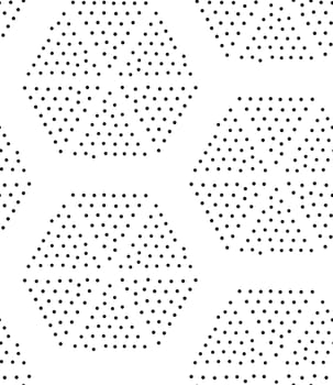 Vector geometric seamless pattern. Repeating abstract triangle gradation in black and white dots. Modern pointillism design