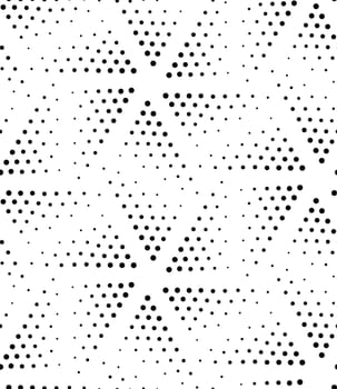 Vector abstract geometric seamless pattern. Repeating gradation in black and white. Modern halftone design, pointillism