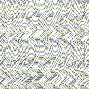 Vector geometric striped seamless pattern. Repeating abstract chaotic wavy lines gradation in black and white. Modern halftone stripy design, illusion