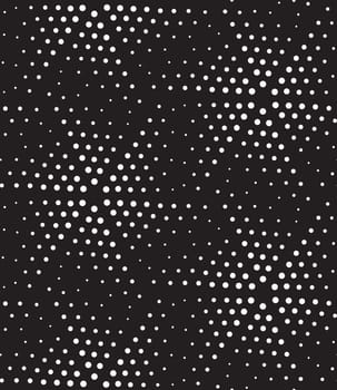 Vector abstract geometric seamless pattern. Repeating stars gradation in black and white. Modern halftone design, pointillism