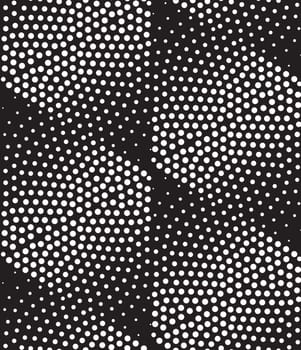Vector abstract geometric seamless pattern. Repeating gradation in black and white. Modern halftone design, pointillism