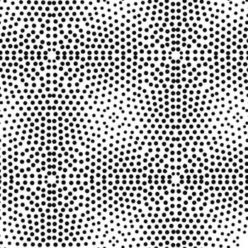 Vector abstract geometric seamless pattern. Repeating gradation in black and white. Modern halftone design, pointillism