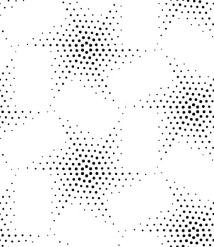 Vector abstract geometric seamless pattern. Repeating gradation in black and white. Modern halftone design, pointillism