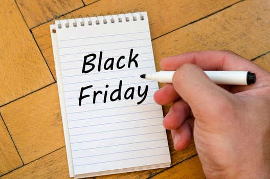 Black friday text concept write on notebook