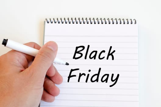 Black friday text concept write on notebook
