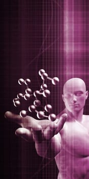 Science Professional Holding Molecule Structure in Hand