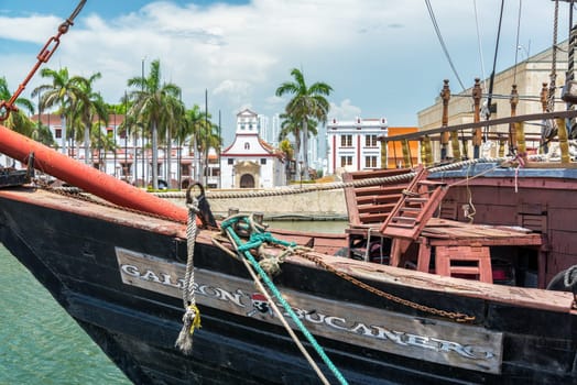 CARTAGENA, COLOMBIA - MAY 23: Pirate themed ship in Cartagena, Colombia on May 23, 2016