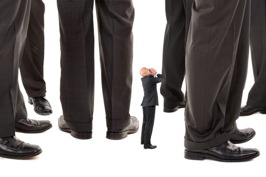 Small businessman trying to be heard amongst big business players